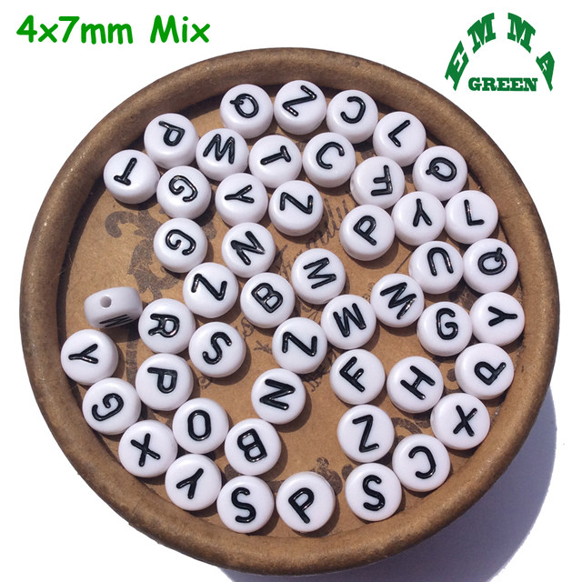 Alphabet Letter Round Beads 7mm 3600pcs White Acrylic Flat Beads  Accessories DIY Necklace Bracelet Jewelry Making A To Z Spacers - AliExpress